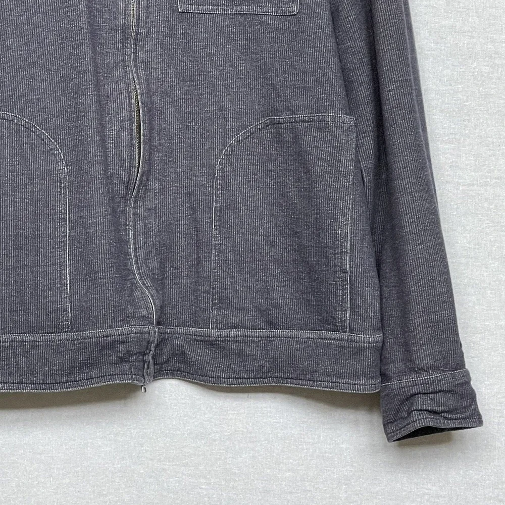 Banana Republic Full Zip Jacket Mens XL Gray Ribbed Cotton Spandex Excellent